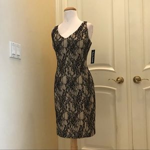 NWT Kasper black lace sheath dress